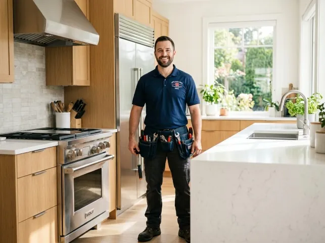 Appliance Repair Hero technician in a Bethany, OK kitchen after an appliance repair